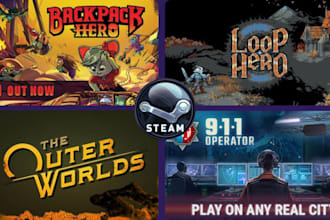 do steam capsule game banner game ui game art logo game store for game marketing