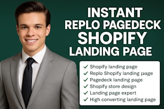 build instant replo pagedeck shopify landing page