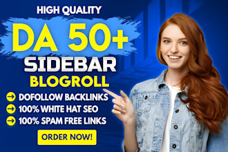 do permanent da 50 plus sidebar blogroll homepage footer dofollow SEO backlinks