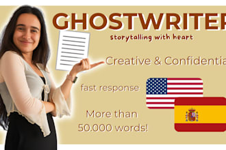 ghostwrite your story or book in english or spanish