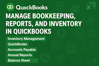 do bookkeeping, financial reports, inventory in quickbooks