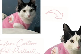 do custom cartoon vector portrait of your pet or any animal
