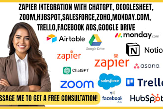 zapier integration hubspot facebook ads salesforce zoho  googlesheet chatgpt