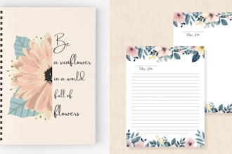 design high quality custom planner, journals and worksheet