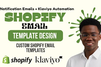 design custom shopify notification email template, shopify klaviyo email flow