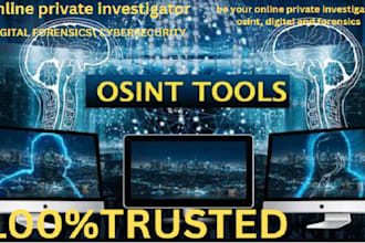 be your online private investigator, osint, digital and forensics
