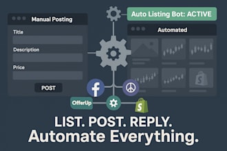 build automated marketplace bot, auto listing bot, messenger bot, auto post bot