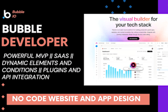 build bubble io mvp, bubble web app, bubble saas, be your bubble io developer