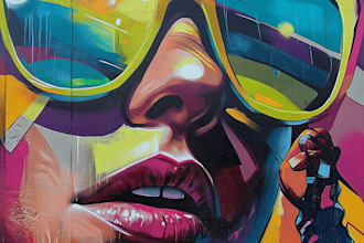 create canvas wall art in graffiti and street art style