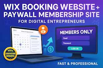 do wix booking website, paywall membership website for digital enterpreneurs