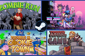do game banner steam capsule game art design game ui game poster for steam game