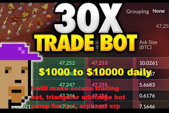 make solana trading bot, triangular arbitrage bot, pump fun bot, xrpl and xrp
