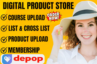setup payhip gumroad website digital product design depop product cross listing
