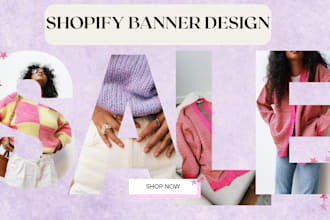 design shopify banner, hero image, ecommerce or etsy banner, shopify slider