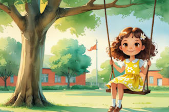 draw watercolor children book illustration children picture book, KDP book cover