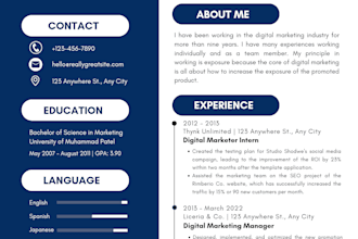 design a professional and modern CV or resume for you