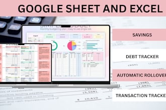 create custom full automation excel google spreadsheet budget planner formula