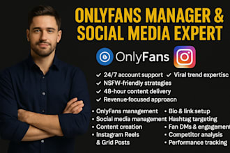 be your social media marketing manager for onlyfans instagram content creator
