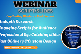 write a perfect webinar script presentation script webinar slides and funnel
