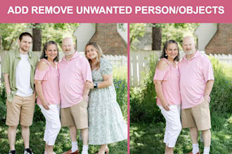 do add or remove person, object, text manipulation from any photo by photoshop