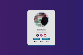 develop modern websites,profile card using HTML CSS js