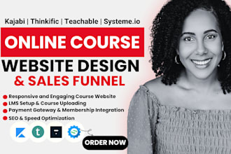 design online course website kajabi thinkific teachable systeme io sales funnel