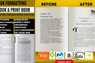 do book formatting and layout design for print and ebook
