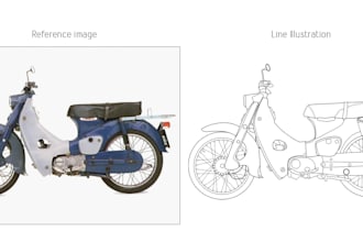 do vector line drawing, outline drawing
