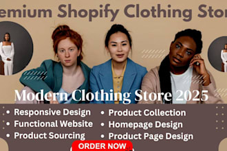 design a modern clothing and fashion shopify store website