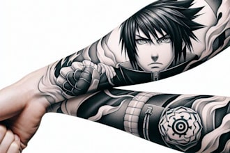 create unique realism tattoo sleeve design with my style