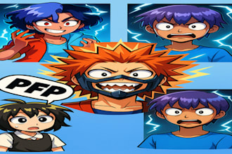 draw custom cartoon pfp avatar roblox avatar and logo for youtube twitch discord
