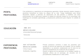 write a professional resume and cover letter in spanish