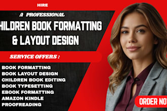 do children book formatting layout design and picture book creation