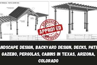 colorado texas arizona, pe stamp,structural plan, pool, pergola,deck,patio,cabin