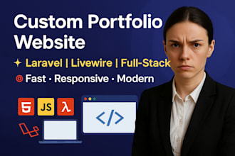 create professional portfolio website using laravel, livewire