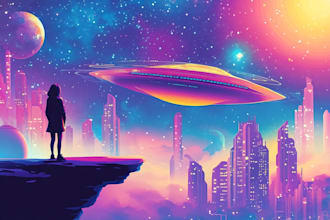 make a spaceship, sci fi illustration and sci fi art