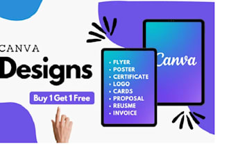 design flyer, poster, newsletter, reports, logo, certificates in canva