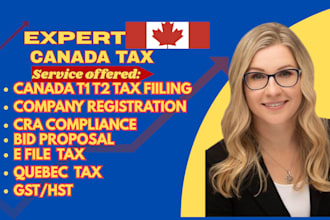 canada tax, e file, company registration, cra, bid proposal, quebec tax, gst hst
