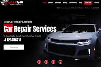build car detailing website, car wash, car rental website auto detailing website