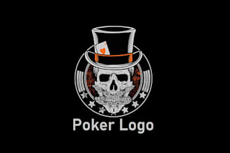 do modern poker chips, card and poker logo with in 8 hours