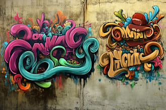 create graffiti art design for your logo or word