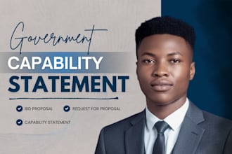 design government capability statement for bidding government contract, sam gov