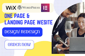 landing page one page website landing page design on wix, wordpress