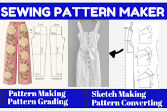 make fashion seamless sewing clothing pattern grading design for garment