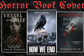 design professional horror book cover, romance book and dark fantasy book covers
