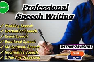 write custom speech for any occasion within 24 hours