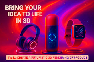create a futuristic 3d rendering of your product