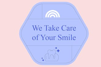 design a contemporary dental vintage logo for a tech startup