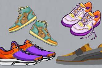 make a custom shoe sneakers footwear design for manufacture