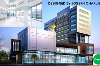 design your commercial building with full architecture and 3d renders